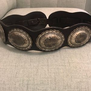 Ralph Lauren Black & Silver Concho Belt